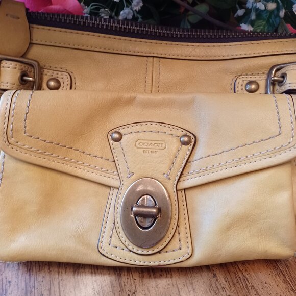 Coach 65th Anniversary Legacy Yellow Leather Satchel - Picture 3 of 12